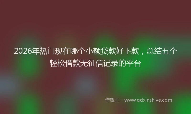 2026年热门现在哪个小额贷款好下款，总结五个轻松借款无征信记录的平台