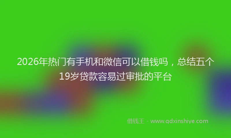 2026年热门有手机和微信可以借钱吗,总结五个19岁贷款容易过审批的平台
