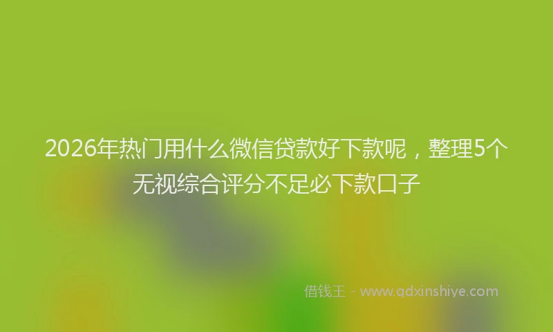 2026年热门用什么微信贷款好下款呢，整理5个无视综合评分不足必下款口子