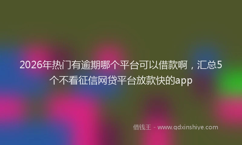 2026年热门有逾期哪个平台可以借款啊，汇总5个不看征信网贷平台放款快的app