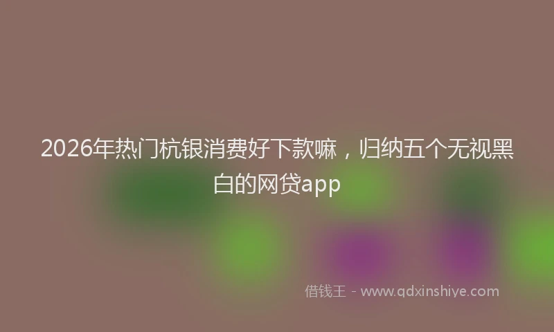 2026年热门杭银消费好下款嘛，归纳五个无视黑白的网贷app