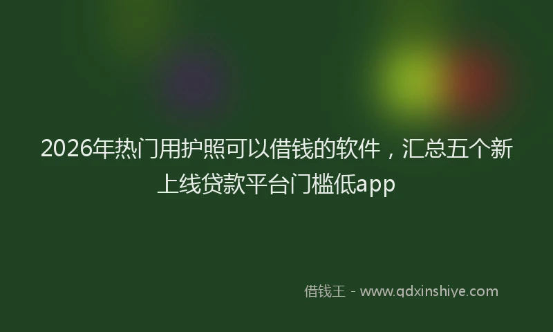 2026年热门用护照可以借钱的软件，汇总五个新上线贷款平台门槛低app