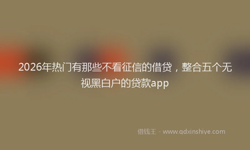 2026年热门有那些不看征信的借贷,整合五个无视黑白户的贷款app
