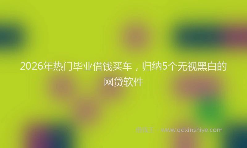 2026年热门毕业借钱买车，归纳5个无视黑白的网贷软件
