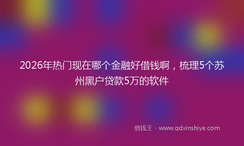 2026年热门现在哪个金融好借钱啊，梳理5个苏州黑户贷款5万的软件