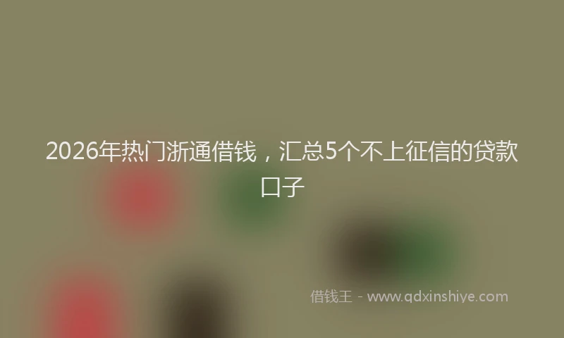 2026年热门浙通借钱，汇总5个不上征信的贷款口子