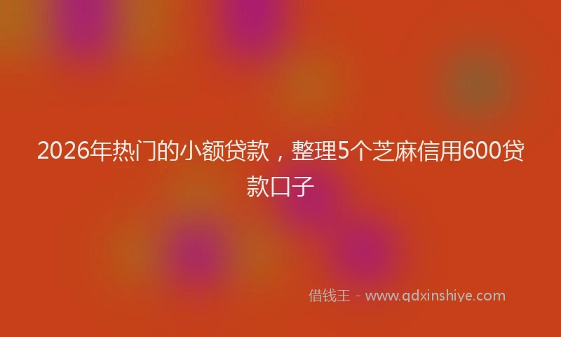 2026年热门的小额贷款，整理5个芝麻信用600贷款口子