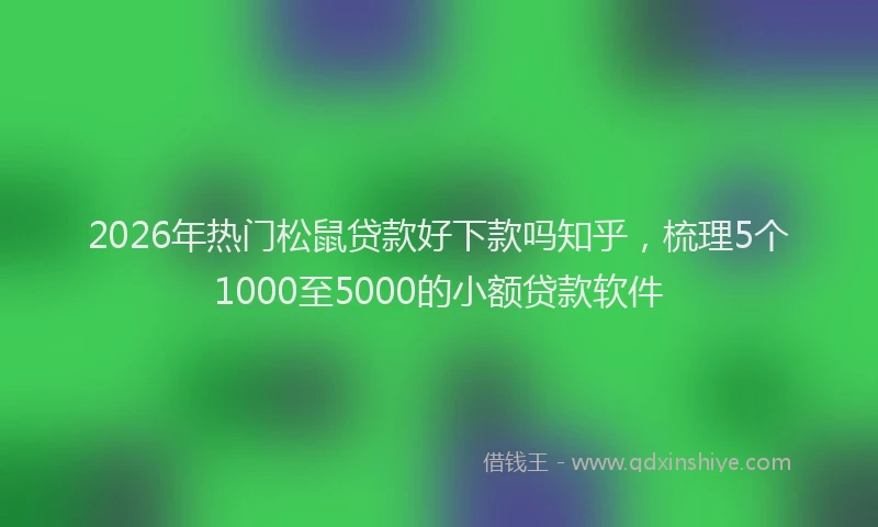 2026年热门松鼠贷款好下款吗知乎，梳理5个1000至5000的小额贷款软件