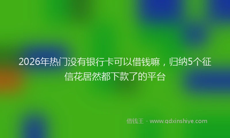 2026年热门没有银行卡可以借钱嘛，归纳5个征信花居然都下款了的平台