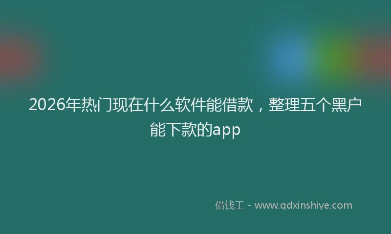2026年热门现在什么软件能借款，整理五个黑户能下款的app