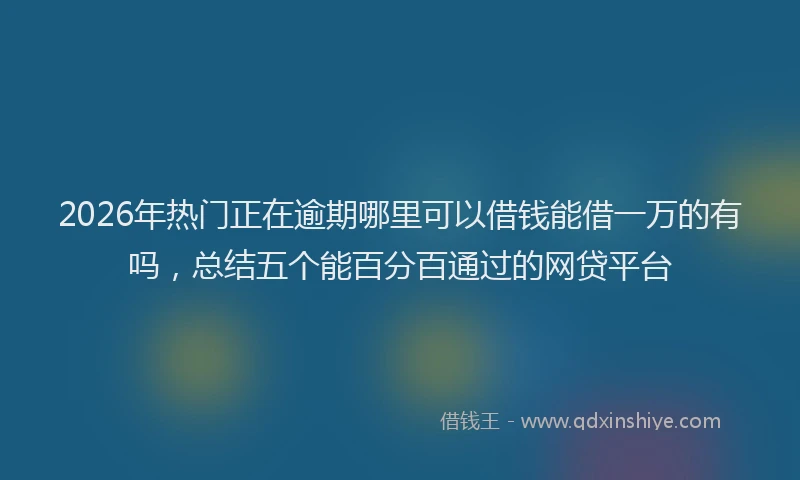 2026年热门正在逾期哪里可以借钱能借一万的有吗，总结五个能百分百通过的网贷平台