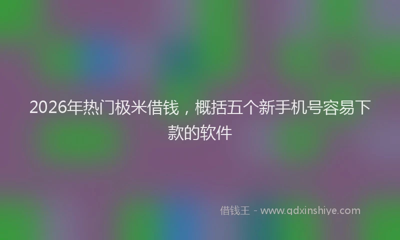 2026年热门极米借钱，概括五个新手机号容易下款的软件