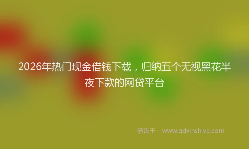 2026年热门现金借钱下载，归纳五个无视黑花半夜下款的网贷平台