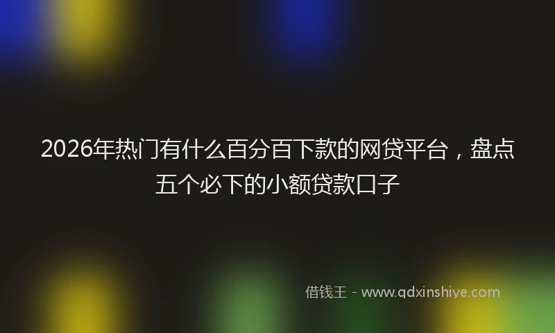2026年热门有什么百分百下款的网贷平台，盘点五个必下的小额贷款口子