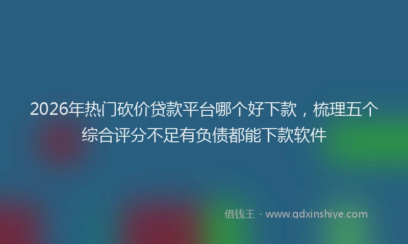 2026年热门砍价贷款平台哪个好下款，梳理五个综合评分不足有负债都能下款软件