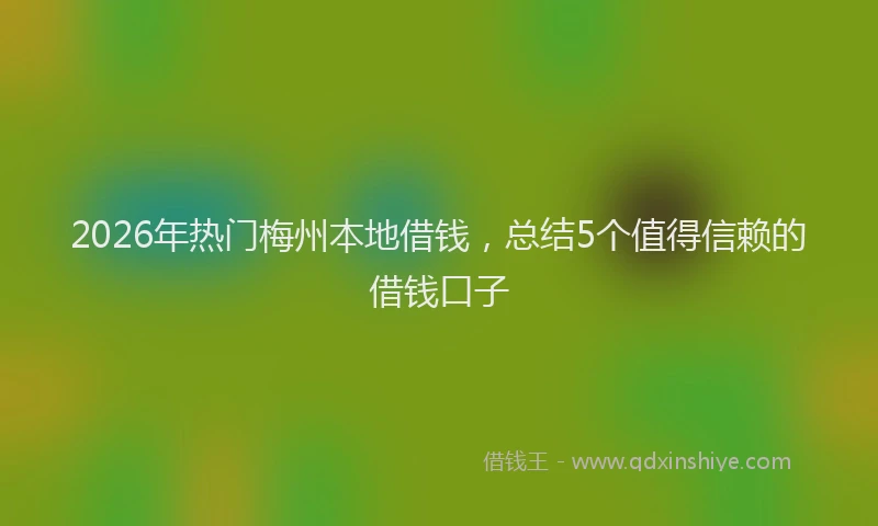 2026年热门梅州本地借钱，总结5个值得信赖的借钱口子