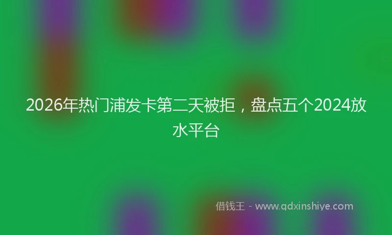 2026年热门浦发卡第二天被拒，盘点五个2024放水平台