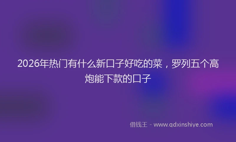 2026年热门有什么新口子好吃的菜，罗列五个高炮能下款的口子
