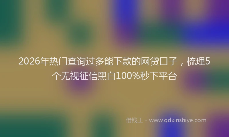 2026年热门查询过多能下款的网贷口子，梳理5个无视征信黑白100%秒下平台