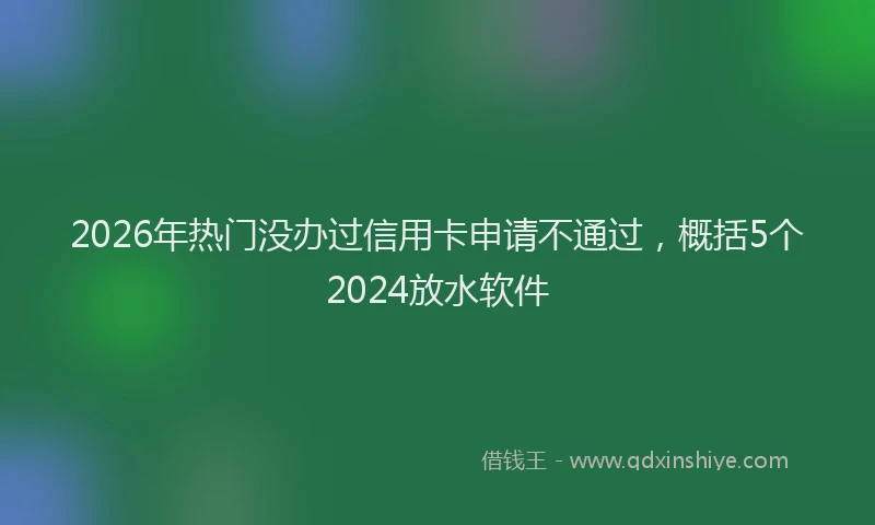 2026年热门没办过信用卡申请不通过，概括5个2024放水软件
