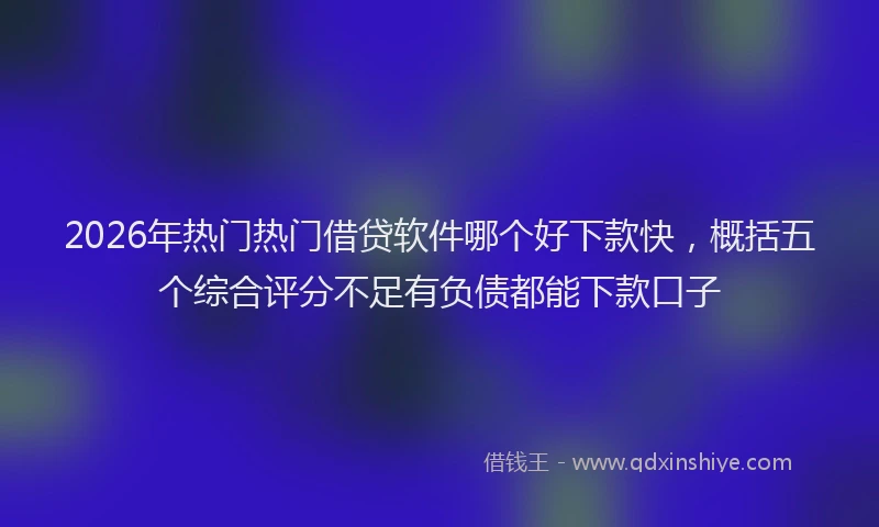 2026年热门热门借贷软件哪个好下款快，概括五个综合评分不足有负债都能下款口子