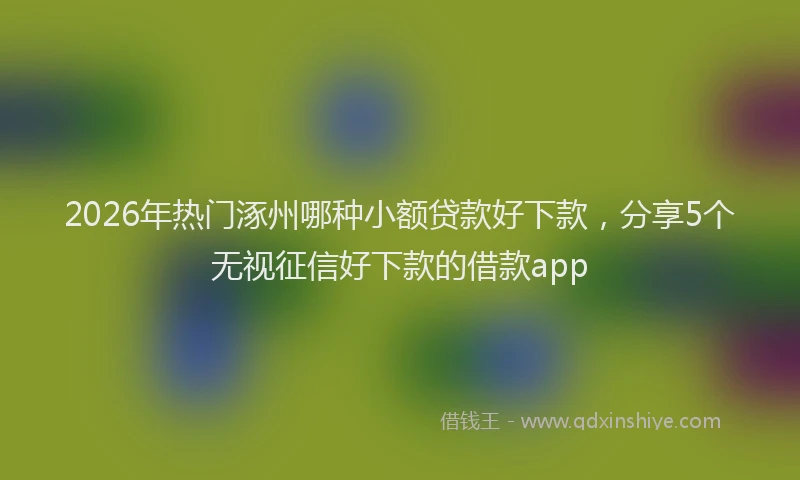 2026年热门涿州哪种小额贷款好下款，分享5个无视征信好下款的借款app