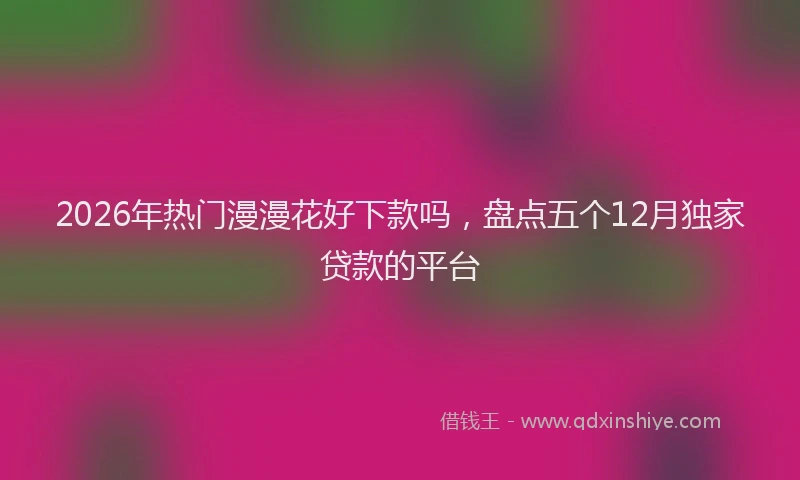 2026年热门漫漫花好下款吗，盘点五个12月独家贷款的平台