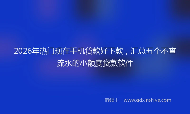 2026年热门现在手机贷款好下款，汇总五个不查流水的小额度贷款软件