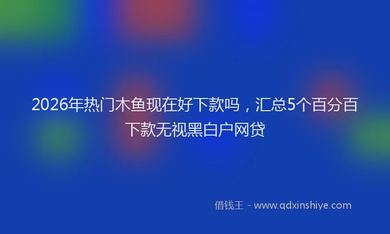 2026年热门木鱼现在好下款吗，汇总5个百分百下款无视黑白户网贷