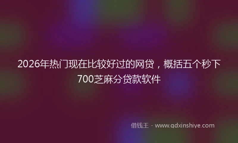 2026年热门现在比较好过的网贷，概括五个秒下700芝麻分贷款软件