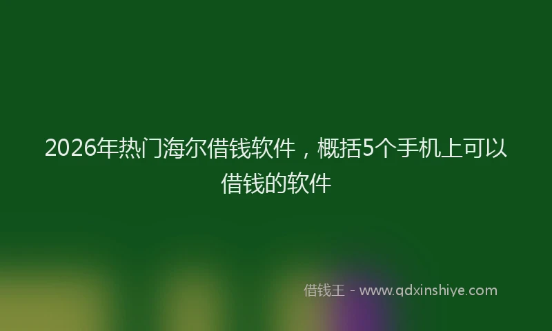 2026年热门海尔借钱软件，概括5个手机上可以借钱的软件