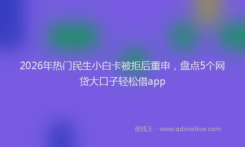 2026年热门民生小白卡被拒后重申，盘点5个网贷大口子轻松借app