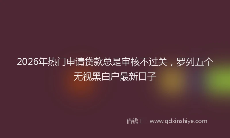2026年热门申请贷款总是审核不过关，罗列五个无视黑白户最新口子