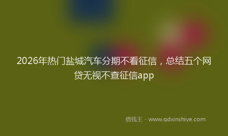 2026年热门盐城汽车分期不看征信，总结五个网贷无视不查征信app