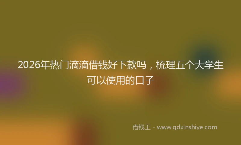 2026年热门滴滴借钱好下款吗，梳理五个大学生可以使用的口子