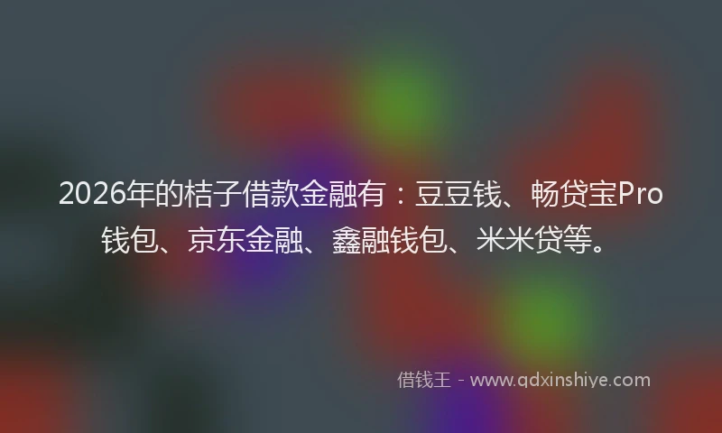 2026年的桔子借款金融有：豆豆钱、畅贷宝Pro钱包、京东金融、鑫融钱包、米米贷等。