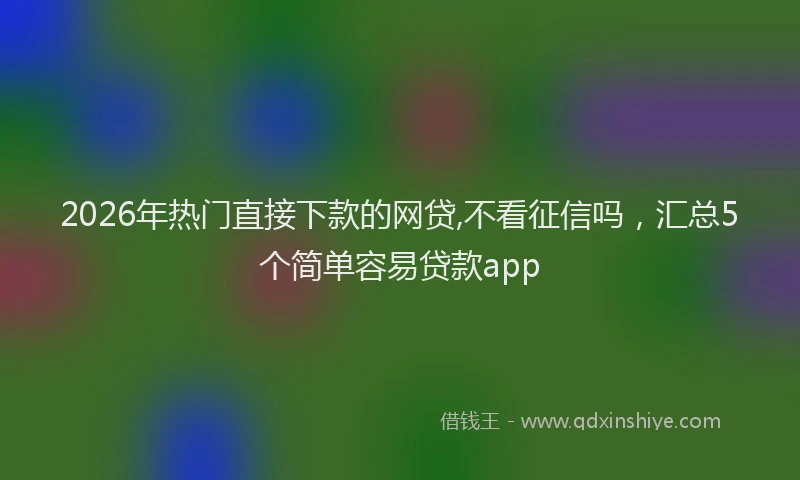 2026年热门直接下款的网贷,不看征信吗,汇总5个简单容易贷款app
