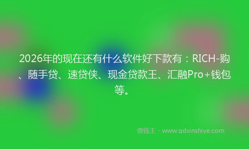 2026年的现在还有什么软件好下款有：RICH-购、随手贷、速贷侠、现金贷款王、汇融Pro+钱包等。