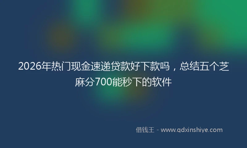 2026年热门现金速递贷款好下款吗，总结五个芝麻分700能秒下的软件