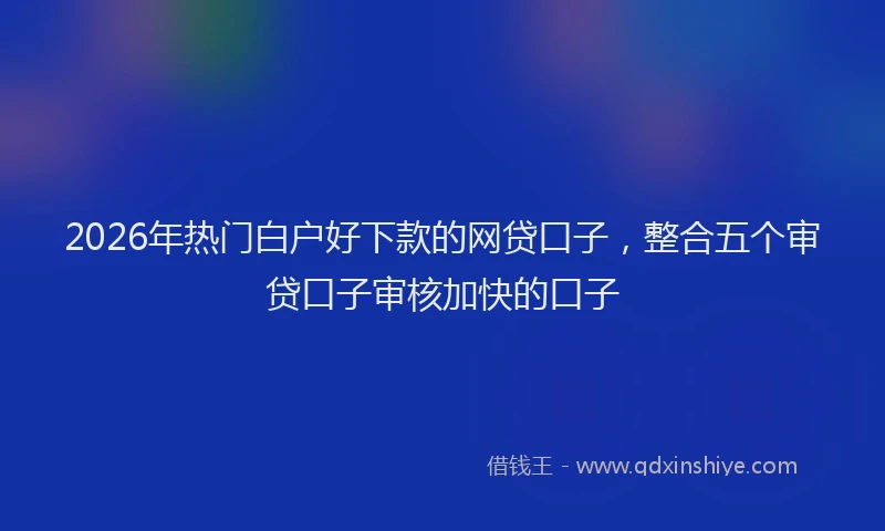 2026年热门白户好下款的网贷口子，整合五个审贷口子审核加快的口子