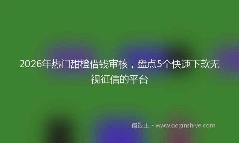 2026年热门甜橙借钱审核，盘点5个快速下款无视征信的平台
