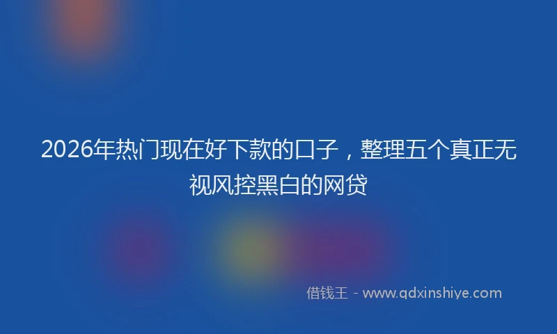 2026年热门现在好下款的口子，整理五个真正无视风控黑白的网贷