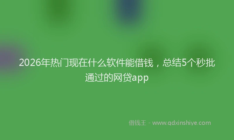 2026年热门现在什么软件能借钱，总结5个秒批通过的网贷app