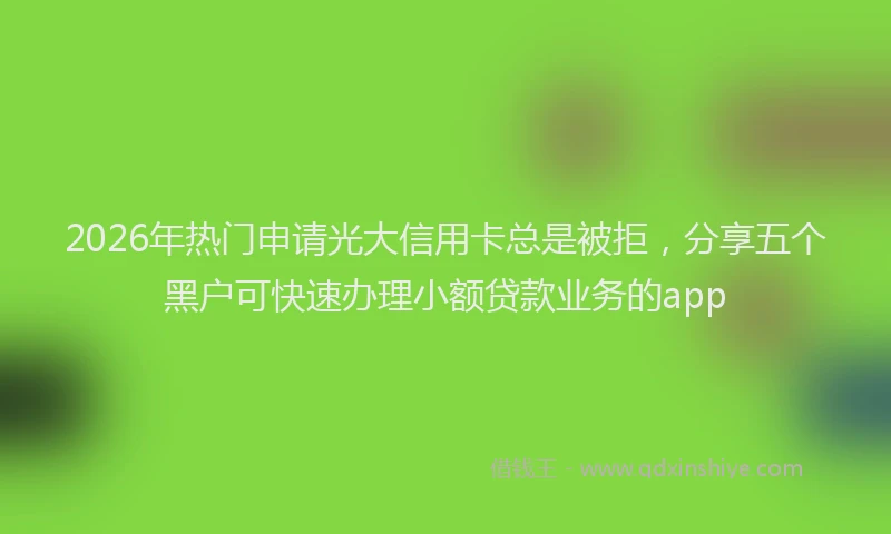 2026年热门申请光大信用卡总是被拒，分享五个黑户可快速办理小额贷款业务的app
