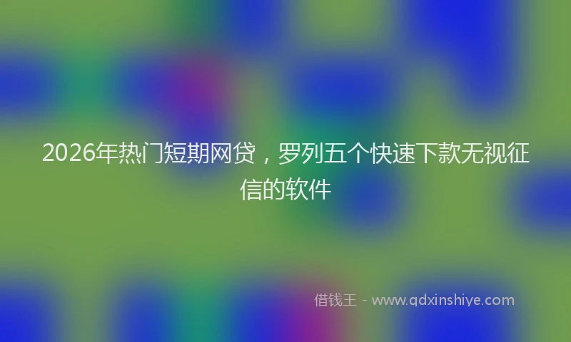 2026年热门短期网贷，罗列五个快速下款无视征信的软件