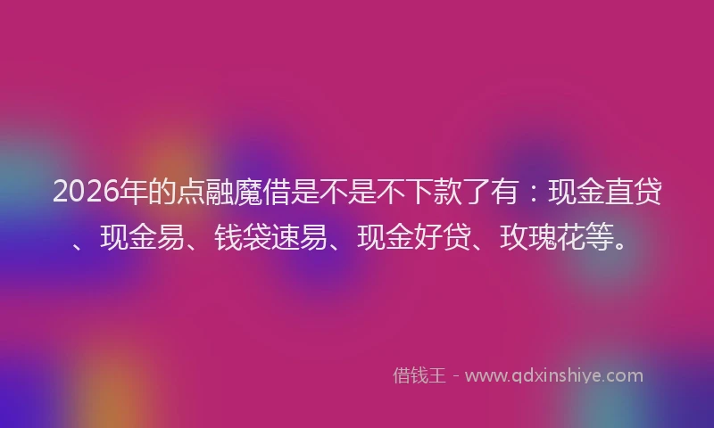 2026年的点融魔借是不是不下款了有：现金直贷、现金易、钱袋速易、现金好贷、玫瑰花等。