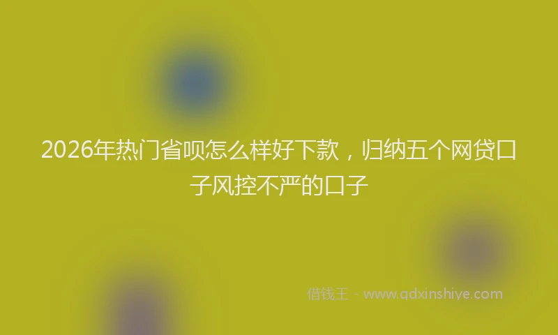 2026年热门省呗怎么样好下款，归纳五个网贷口子风控不严的口子