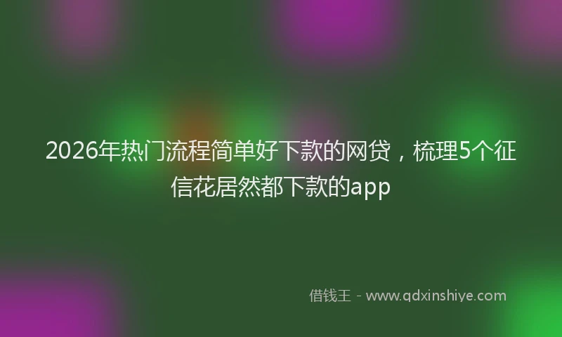 2026年热门流程简单好下款的网贷，梳理5个征信花居然都下款的app