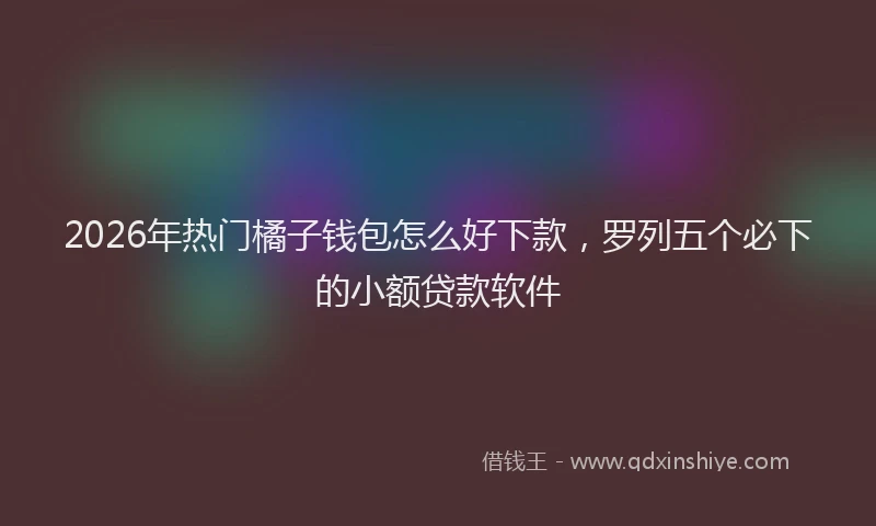 2026年热门橘子钱包怎么好下款，罗列五个必下的小额贷款软件