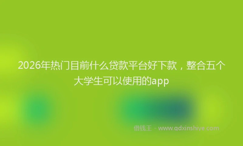 2026年热门目前什么贷款平台好下款，整合五个大学生可以使用的app